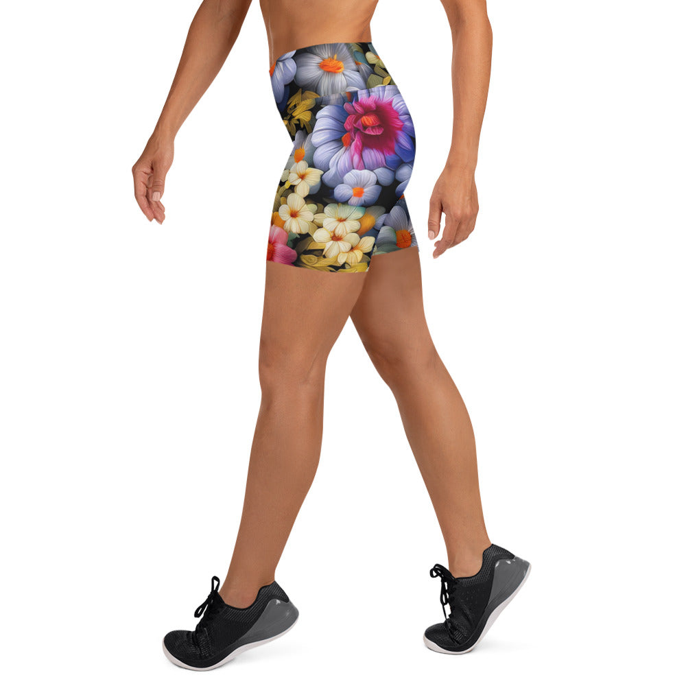 DMV 1522 Floral Yoga Shorts