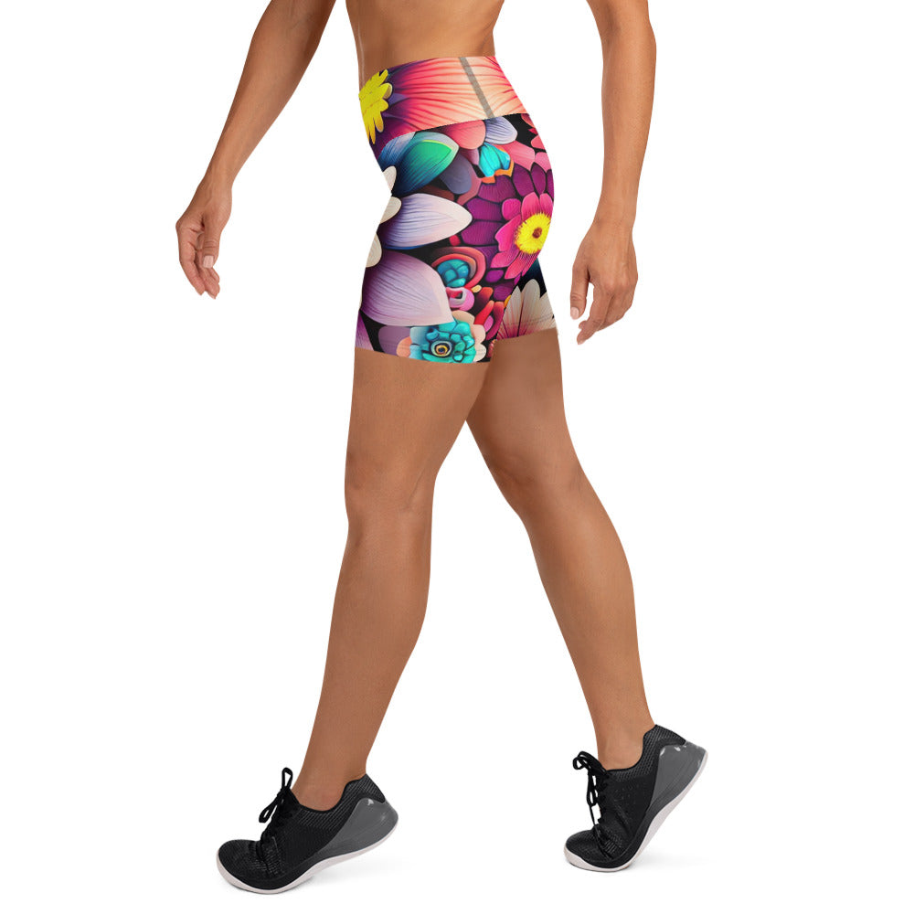 DMV 0515 Floral Yoga Shorts