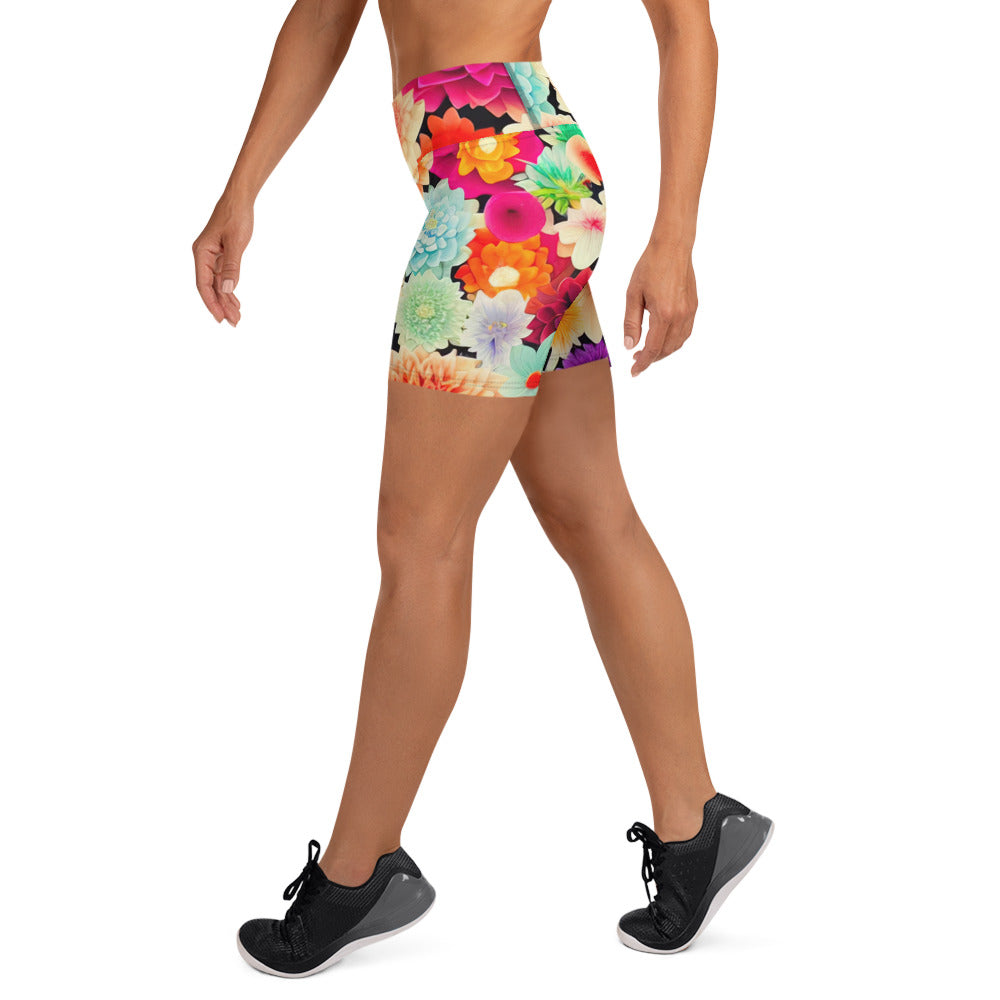 DMV 0424 Floral Yoga Shorts