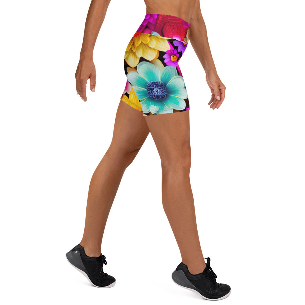 DMV 0238 Floral Yoga Shorts