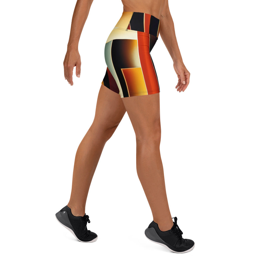 DMV 0261 Retro Art Yoga Shorts