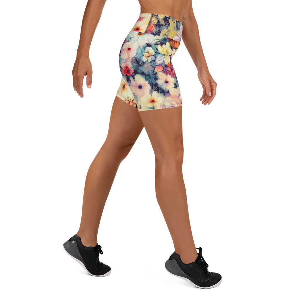 DMV 0513 Floral Yoga Shorts