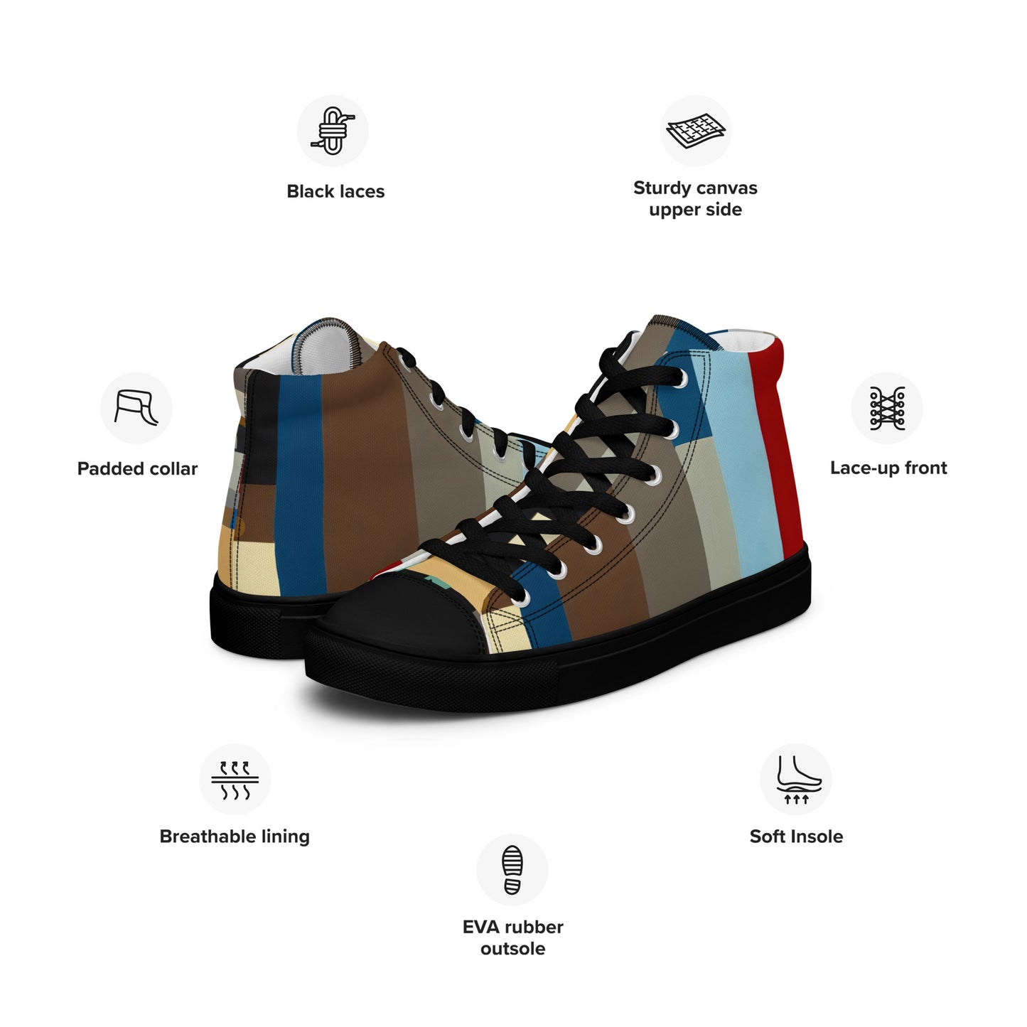 DMV 0008 Abstract Art Men’s high top canvas shoes