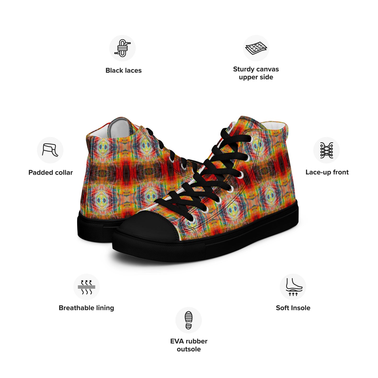 DMV 0598 Avant Garde Artsy Men’s high top canvas shoes