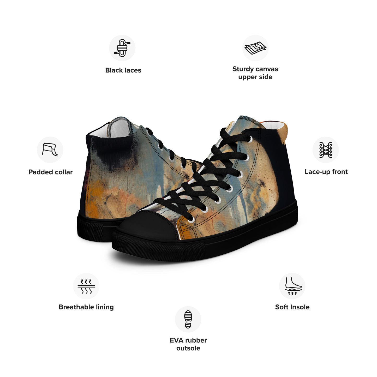 DMV 0568 Avant Garde Men’s high top canvas shoes