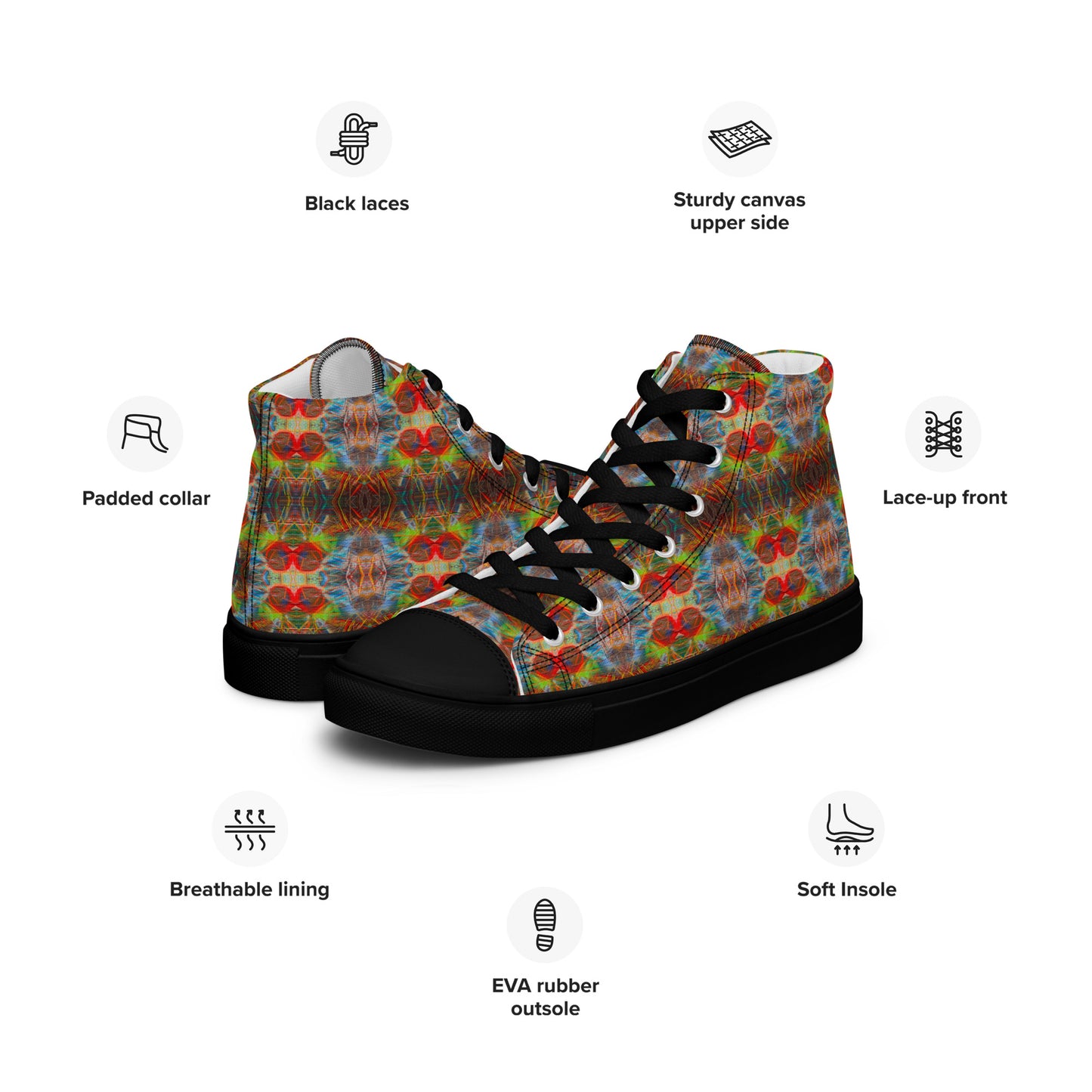 DMV 0774 Avant Garde Artsy Men’s high top canvas shoes