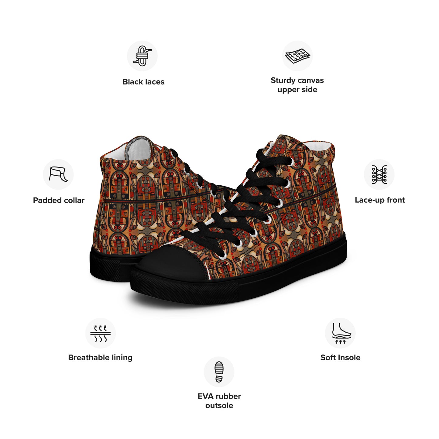 DMV 0804 Classic Boho Men’s high top canvas shoes