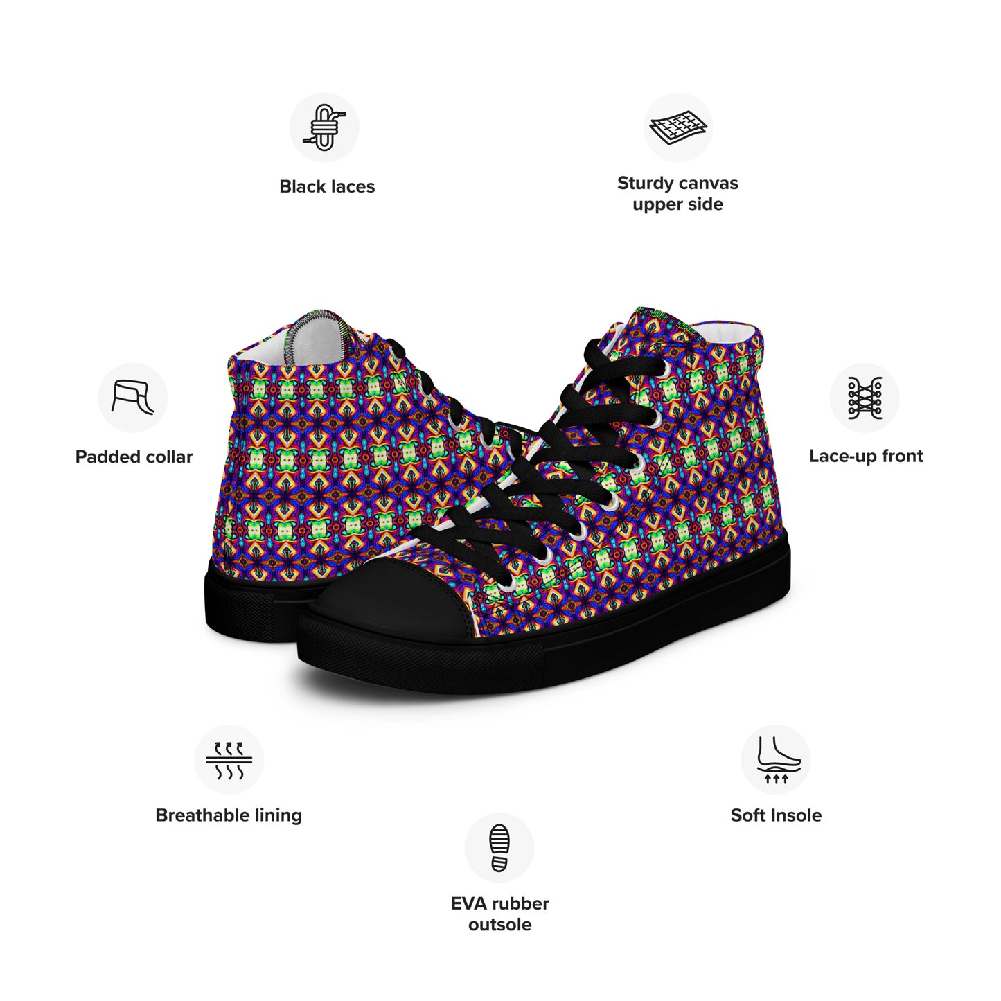 DMV 1010 Psy Artsy Men’s high top canvas shoes