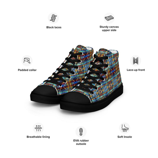 DMV 0228 Avant Garde Artsy Men’s high top canvas shoes