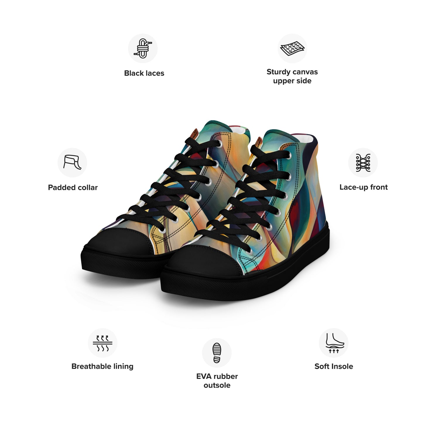 DMV 0243 Abstract Art Men’s high top canvas shoes