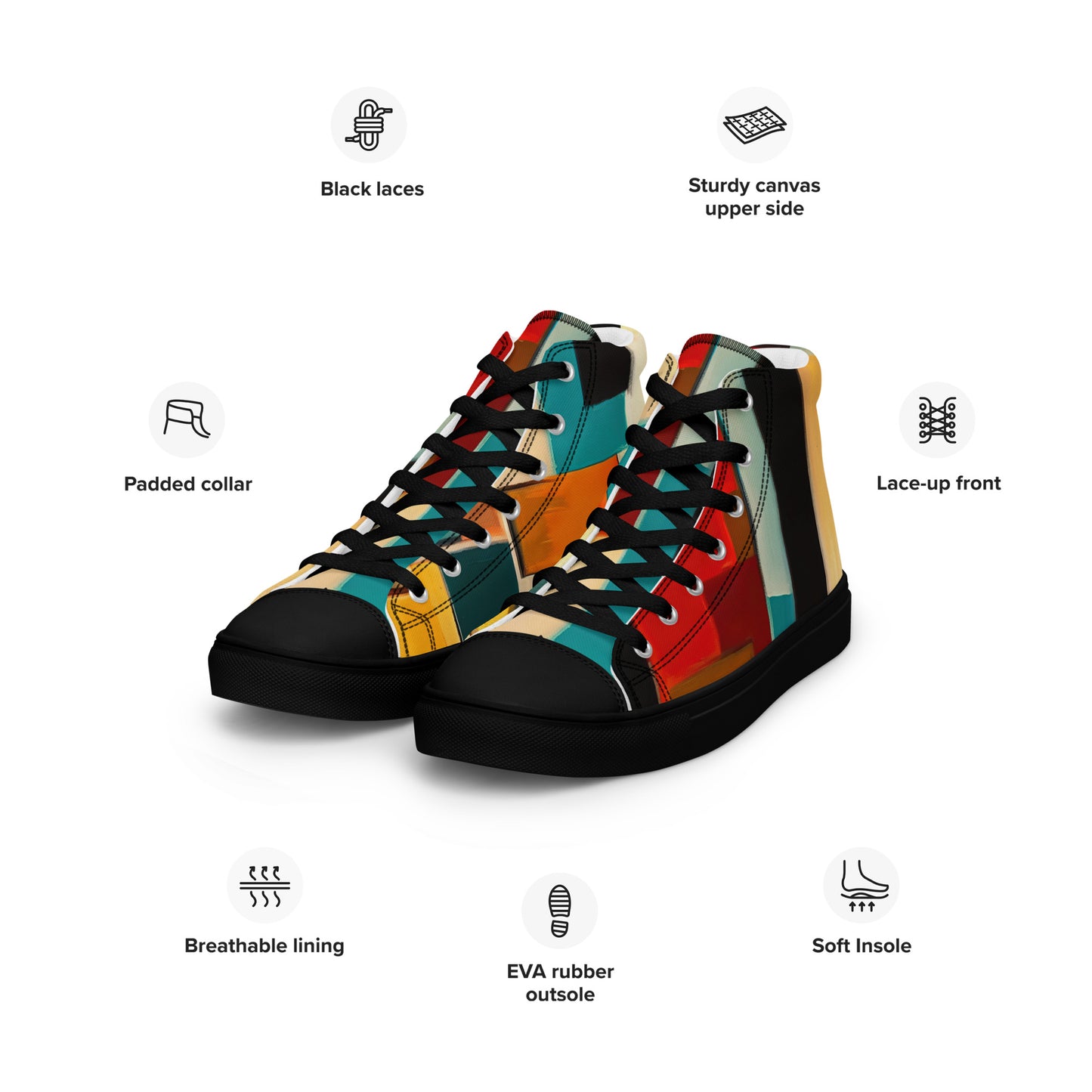 DMV 0282 Abstract Art Men’s high top canvas shoes