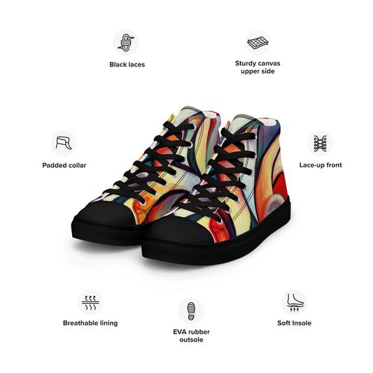 DMV 0277 Abstract Art Men’s high top canvas shoes