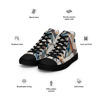 DMV 0264 Abstract Art Men’s high top canvas shoes