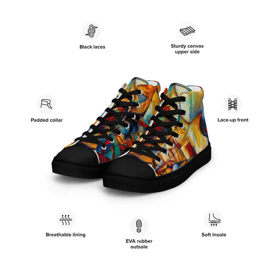 DMV 0416 Abstract Art Men’s high top canvas shoes