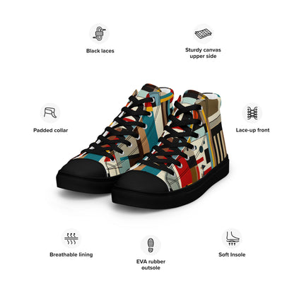 DMV 0413 Abstract Art Men’s high top canvas shoes