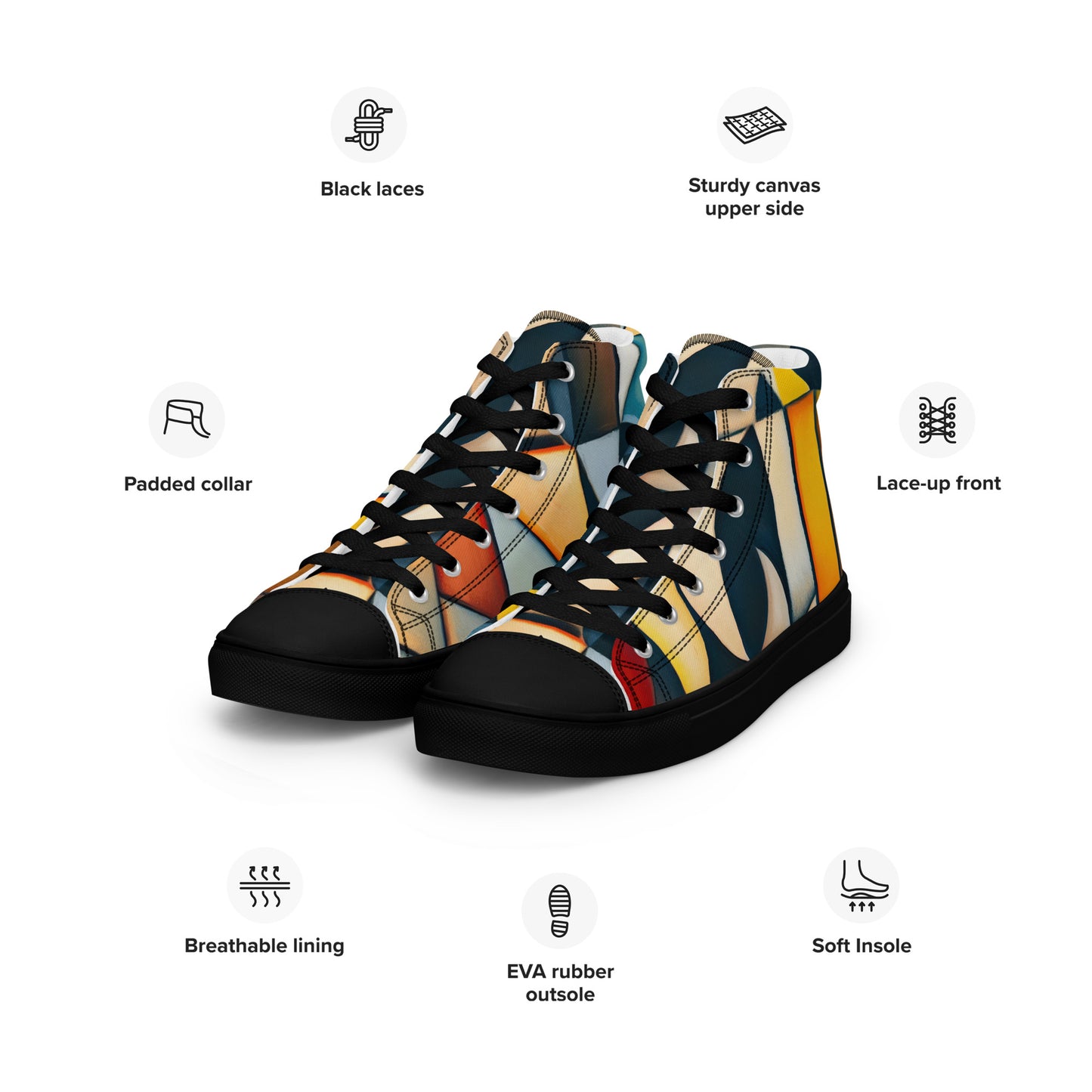 DMV 0433 Abstract Art Men’s high top canvas shoes