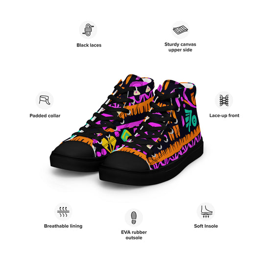 DMV 0989 Boho Men’s high top canvas shoes