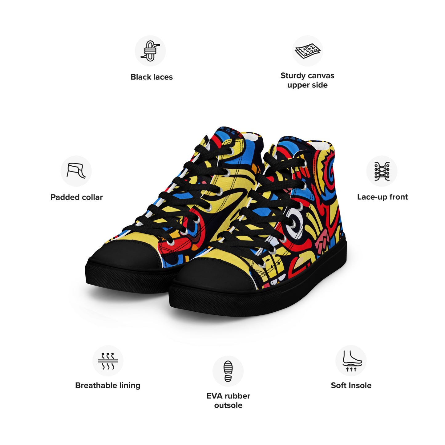 DMV 0721 Psy Art Men’s high top canvas shoes