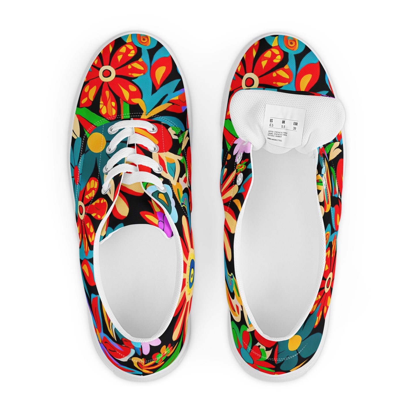 DMV 0116 Floral Men’s lace-up canvas shoes