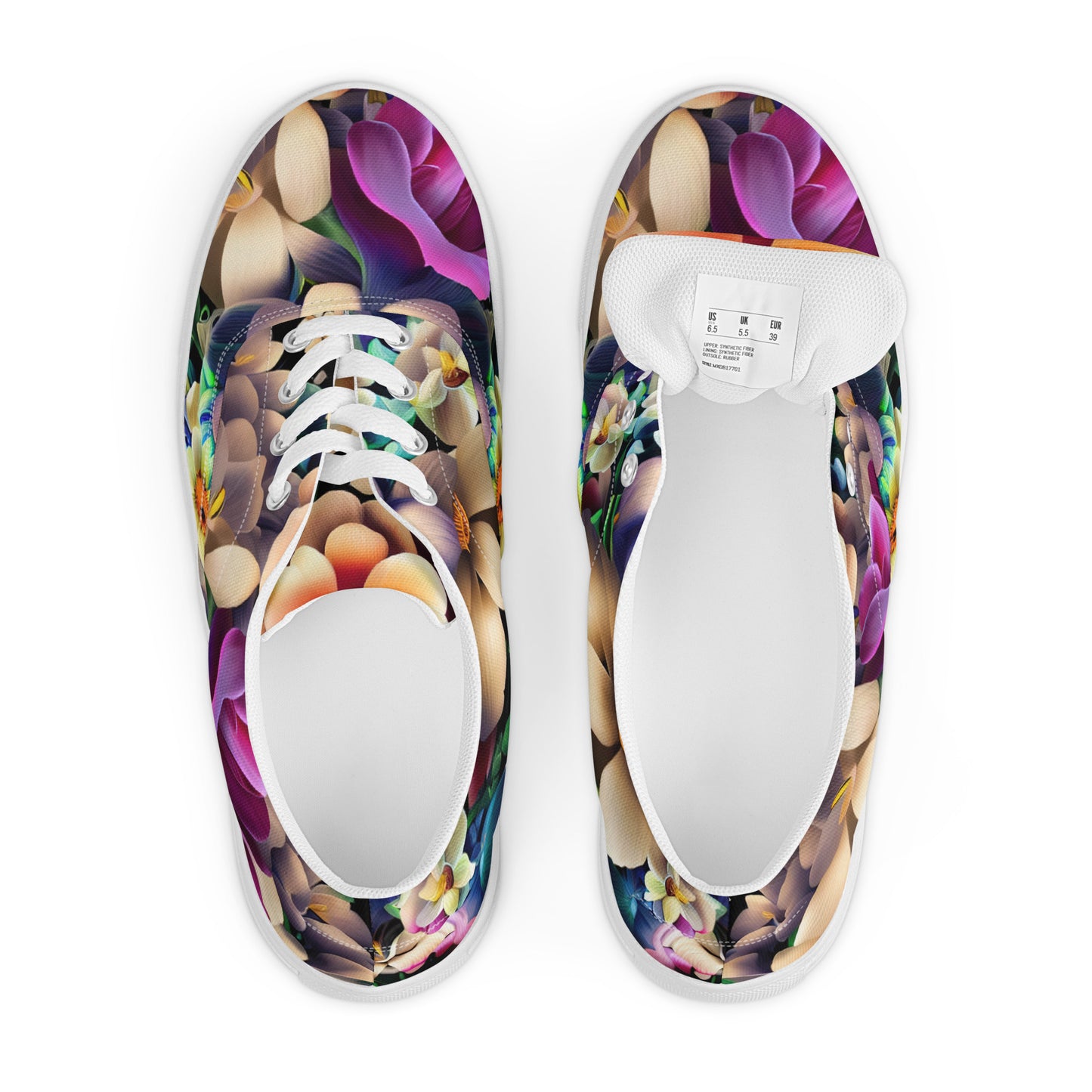 DMV 0206 Floral Men’s lace-up canvas shoes