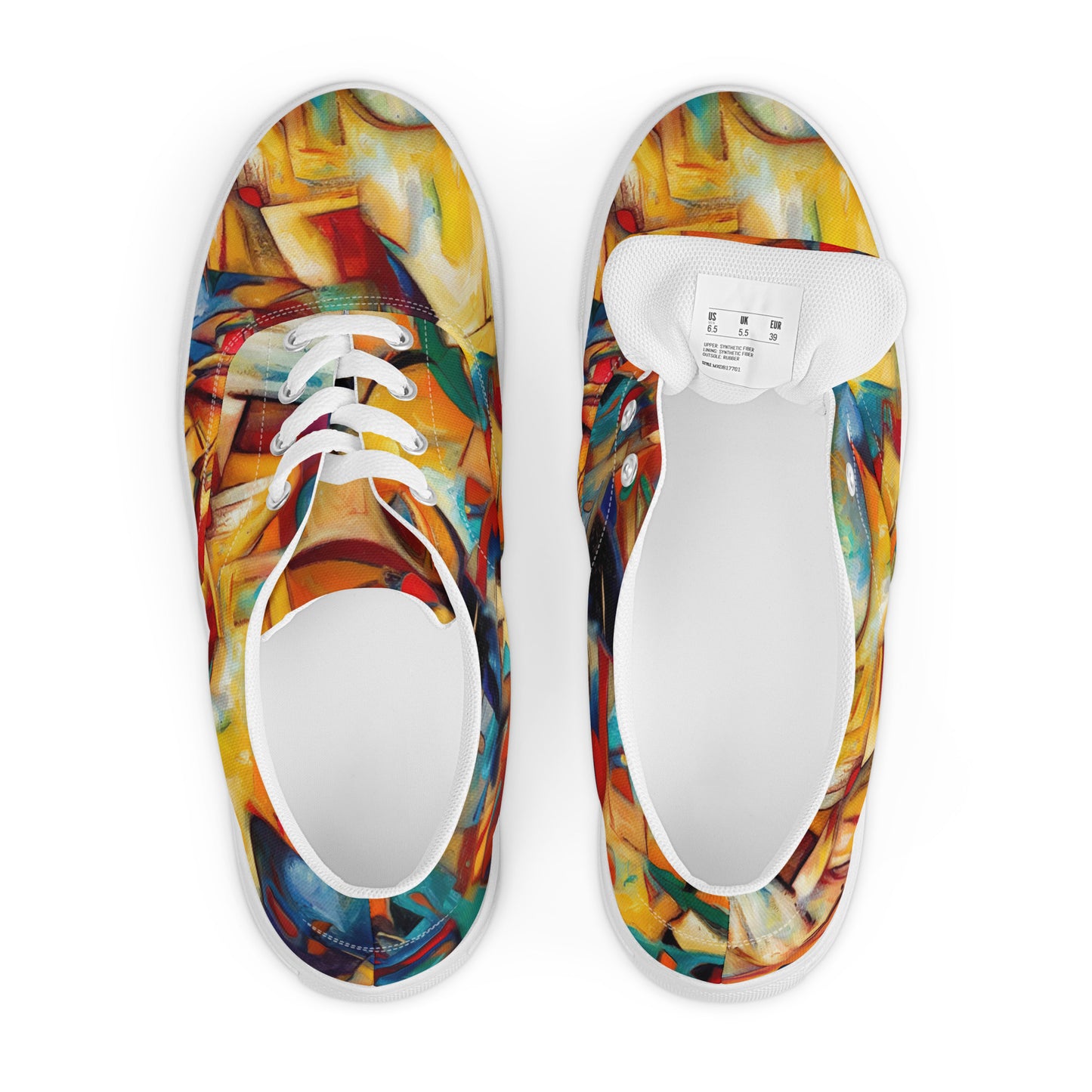 DMV 0416 Abstract Art Men’s lace-up canvas shoes