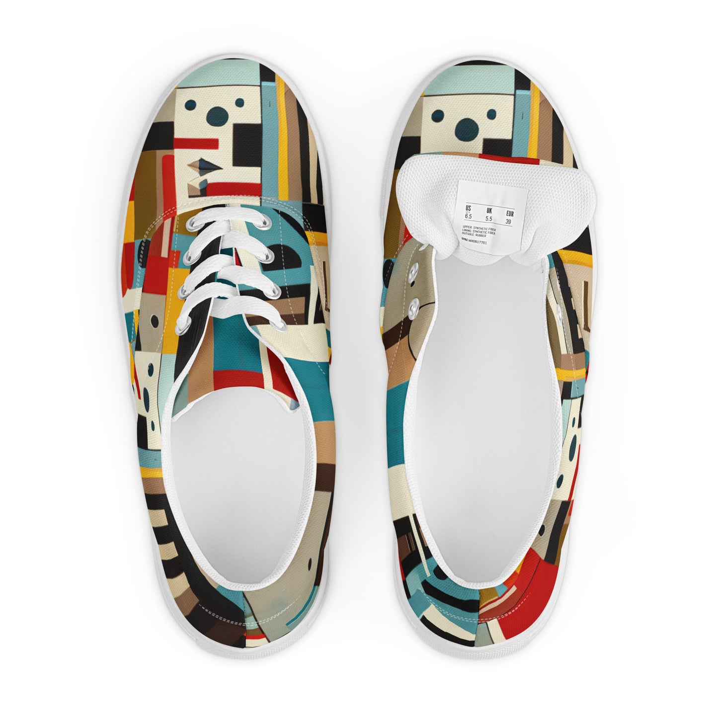 DMV 0413 Abstract Art Men’s lace-up canvas shoes