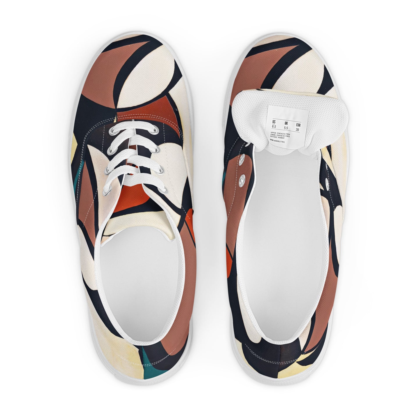 DMV 0179 Abstract Art Men’s lace-up canvas shoes