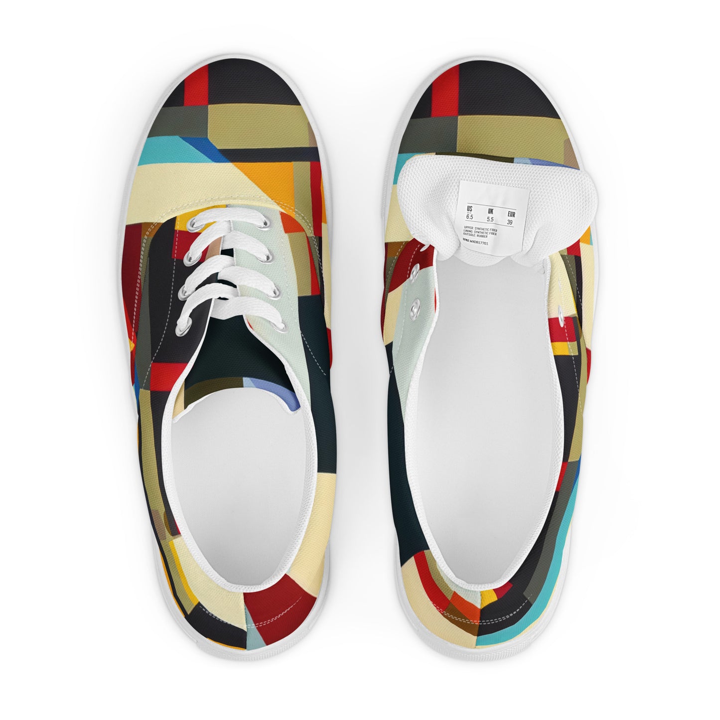 DMV 0182 Abstract Art Men’s lace-up canvas shoes