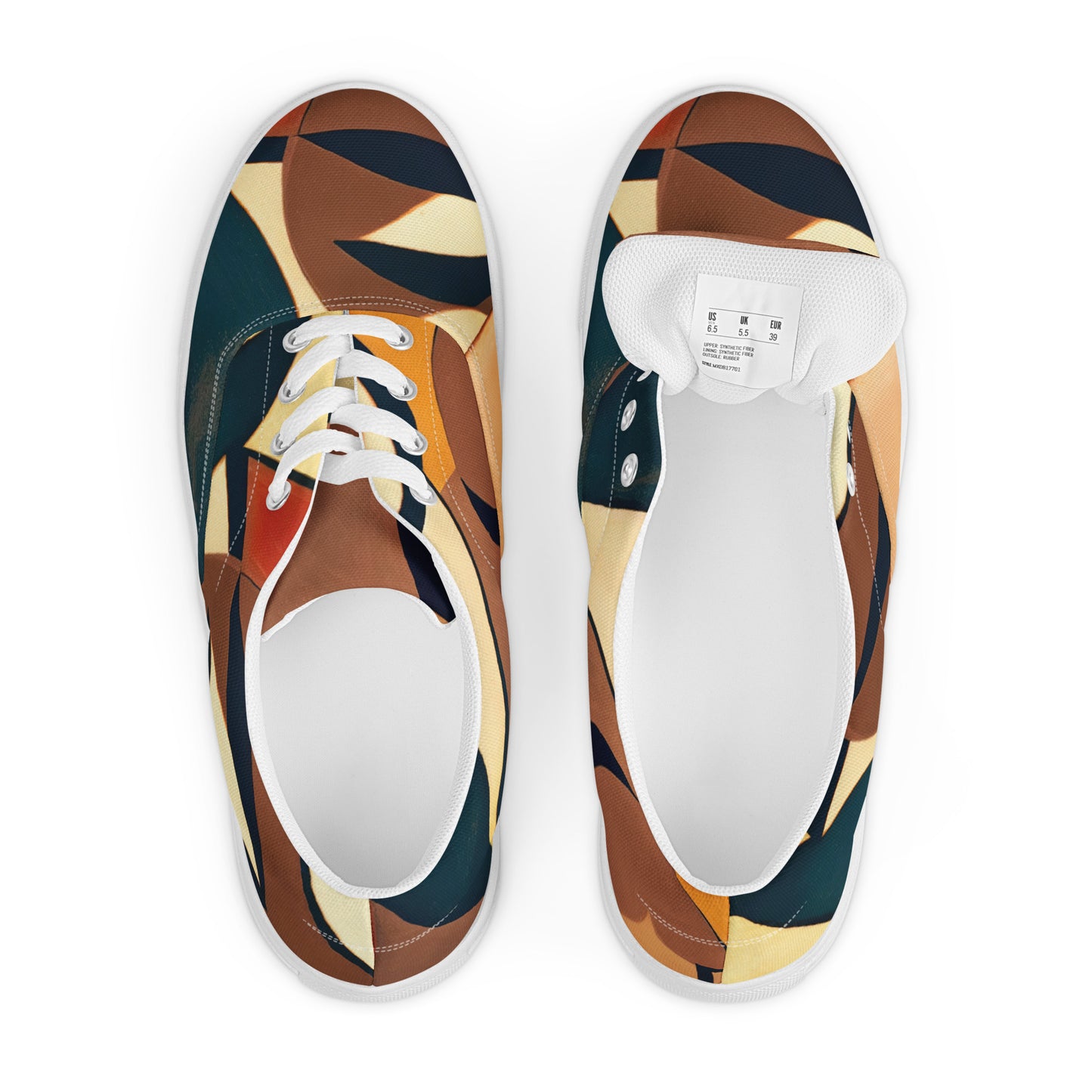 DMV 1580 Abstract Art Men’s lace-up canvas shoes