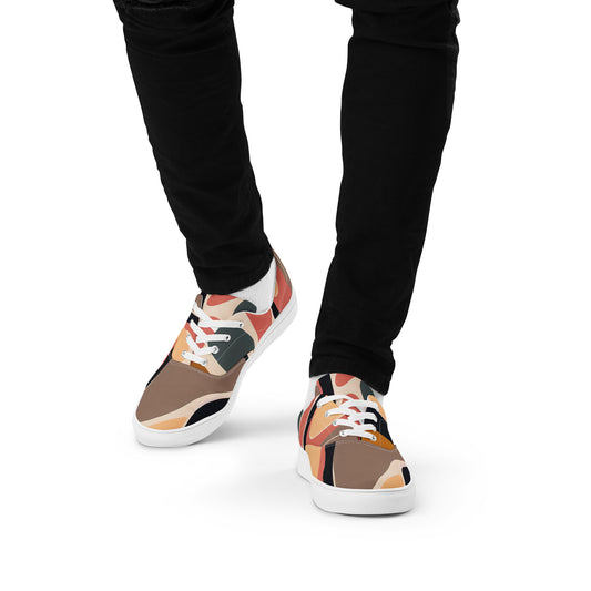 DMV 0121 Abstract Art Men’s lace-up canvas shoes