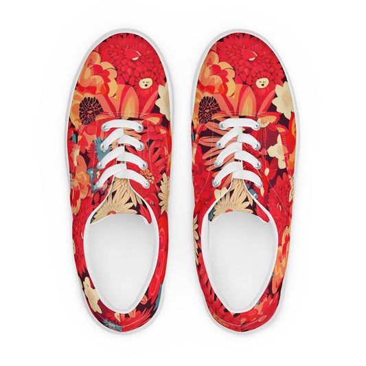 DMV 0105 Floral Men’s lace-up canvas shoes