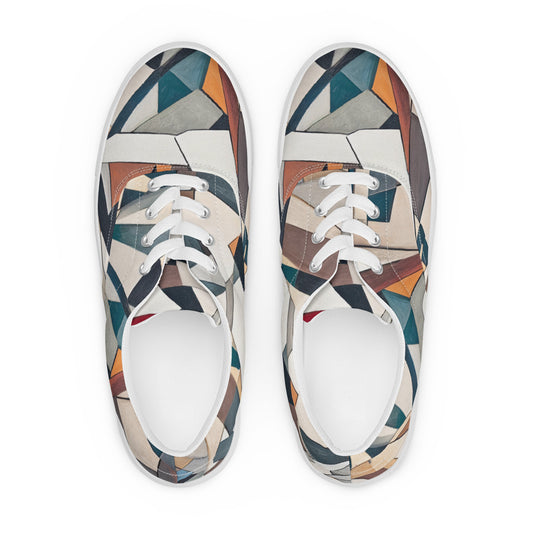 DMV 0264 Abstract Art Men’s lace-up canvas shoes