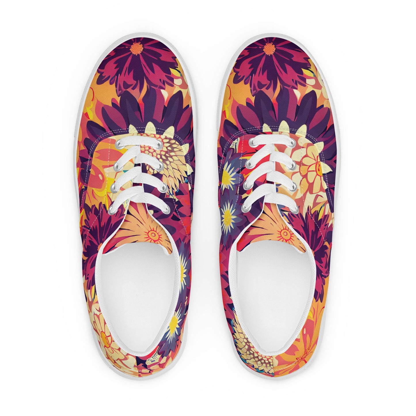 DMV 0097 Floral Men’s lace-up canvas shoes