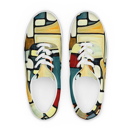 DMV 0117 Abstract Art Men’s lace-up canvas shoes