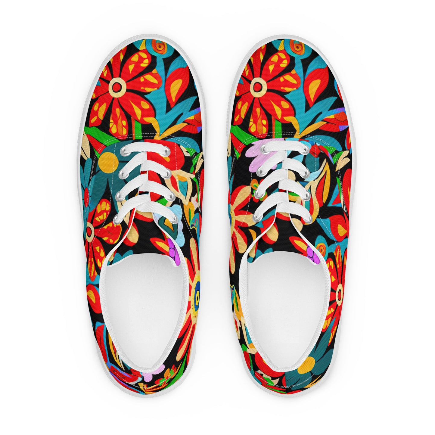 DMV 0116 Floral Men’s lace-up canvas shoes