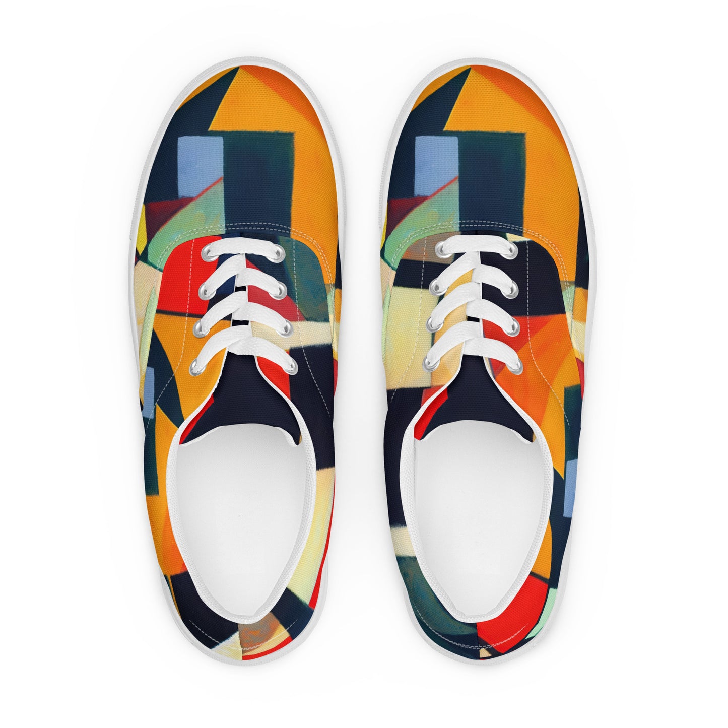 DMV 0096 Abstract Art Men’s lace-up canvas shoes