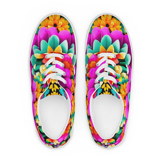 DMV 0250 Floral Men’s lace-up canvas shoes