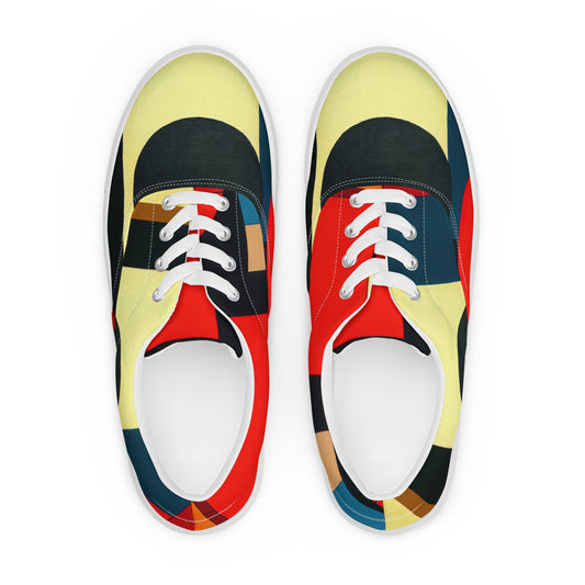 DMV 1351 Abstract Art Men’s lace-up canvas shoes