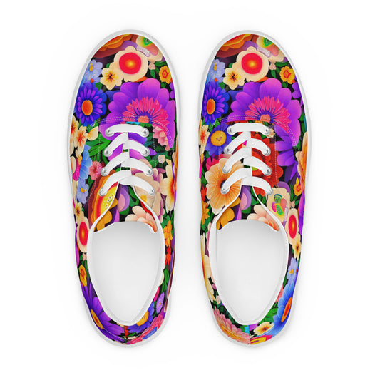 DMV 0309 Floral Men’s lace-up canvas shoes