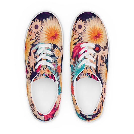 DMV 0404 Floral Men’s lace-up canvas shoes