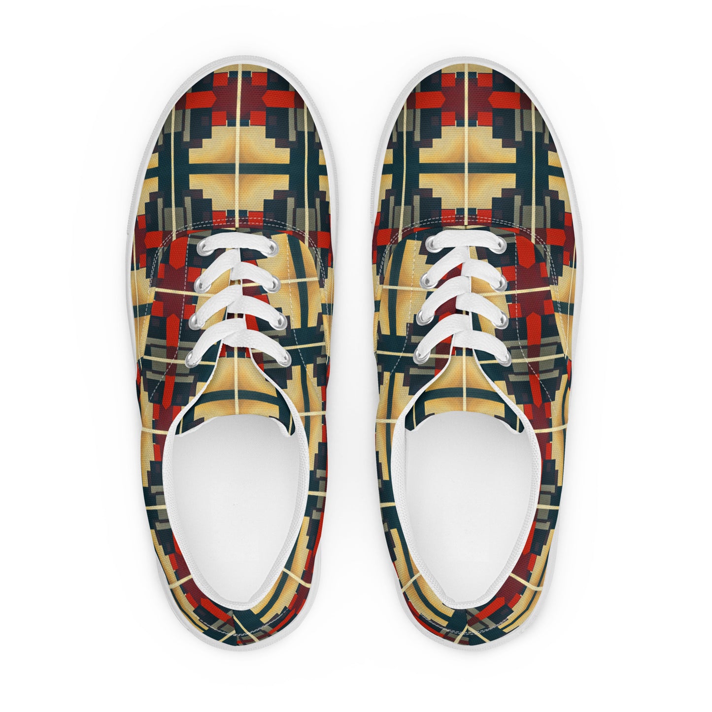 DMV 0186 Geo Boho Men’s lace-up canvas shoes