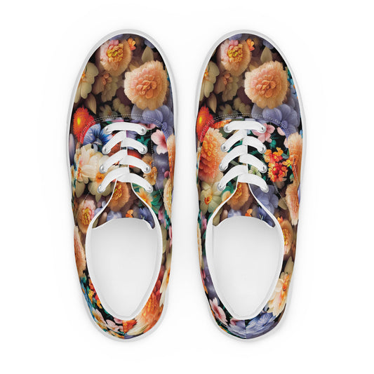 DMV 0302 Floral Men’s lace-up canvas shoes