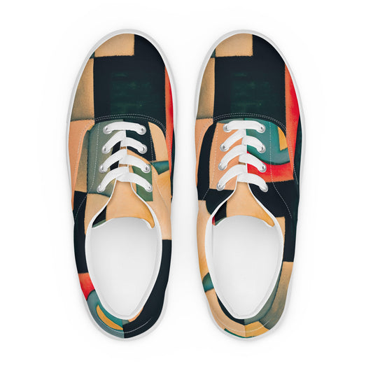 DMV 1344 Abstract Art Men’s lace-up canvas shoes