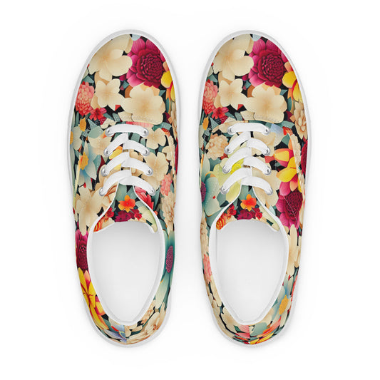 DMV 0260 Floral Men’s lace-up canvas shoes