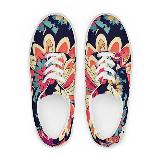 DMV 1525 Floral Men’s lace-up canvas shoes