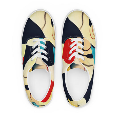 DMV 1356 Retro Art Men’s lace-up canvas shoes