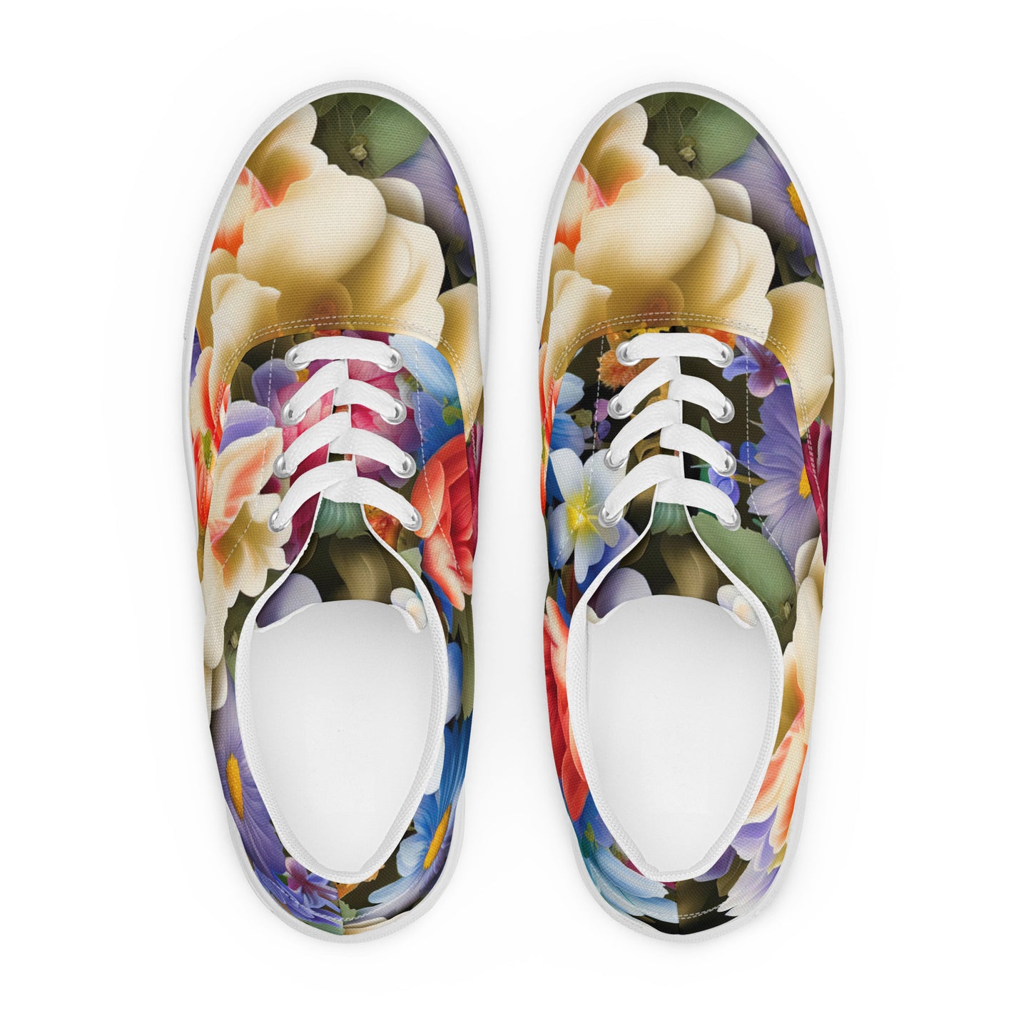 DMV 0268 Floral Men’s lace-up canvas shoes