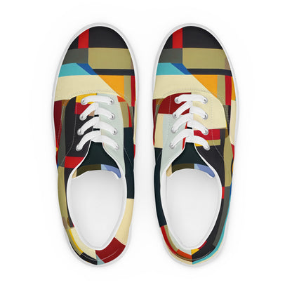 DMV 0182 Abstract Art Men’s lace-up canvas shoes