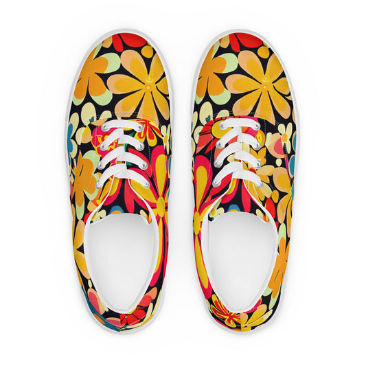 DMV 1023 Floral Men’s lace-up canvas shoes