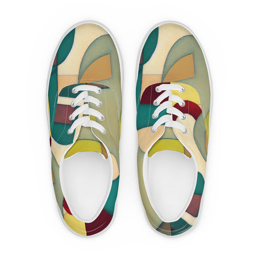 DMV 1777 Abstract Art Men’s lace-up canvas shoes